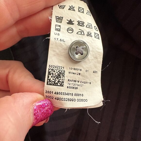 Hugo Boss Miles Sharp Fit Dress Shirt Mens Size 17.5 Plaid Business Casual Work - Picture 6 of 8